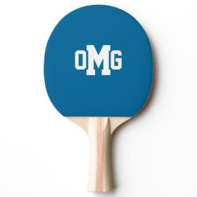 3 Custom Initials Bold Monogram Ping-Pong Paddle