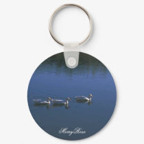 3 Cute Ducks In Water keychains