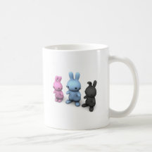 3 cute wabbits mugs