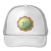 "3-D" Cupcake w/sprinkles and the # 16 Mesh Hats