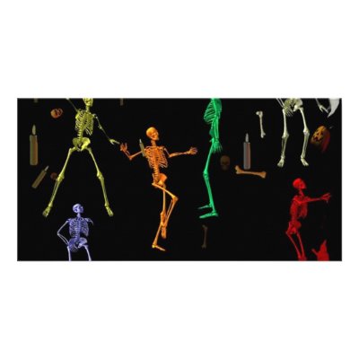 3-D Dancing Skeletons Personalized Photo Card by YourStore