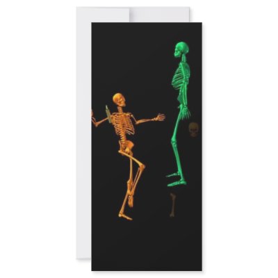 3-D Dancing Skeletons Rack Card Design by YourStore