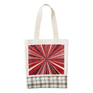 3-D explosion in Patriotic Colors Zazzle HEART Tote Bag