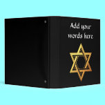 "3-D" Golden Star of David binders