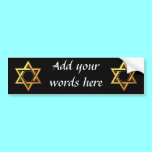 "3-D" Golden Star of David bumper stickers