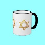 "3-D" Golden Star of David mugs