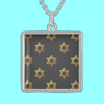 "3-D" Golden Star of David necklaces