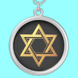 "3-D" Golden Star of David necklaces