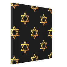 "3-D" Golden Star of David Gallery Wrap Canvas