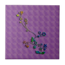 3-D Lavender Floral tile tiles