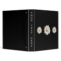 3-D Minimalist White on Black Floral Binder by Regella 3-D Minimalist White on Black Floral Binder