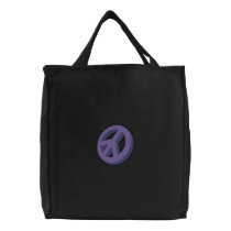3-d Peace Sign embroidered bags