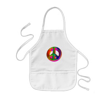 3-D Rainbow Peace Sign #3 Aprons by freepaganpages