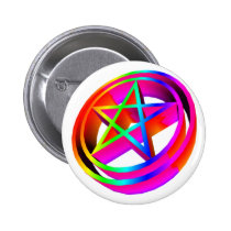 3-D Rainbow Pentacle #4 buttons