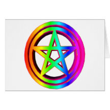 3-D  Rainbow Pentacle #5 Greeting Card