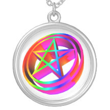 3-D Rainbow Pentacle Pendants