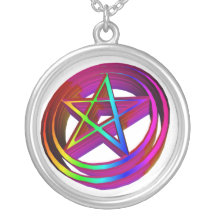 3-D Rainbow Pentacle Necklaces