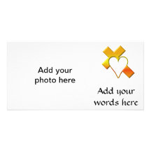 "3-D" Yellow Cross with Heart Photo Cards