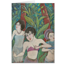 '3 Dancers' greeting card