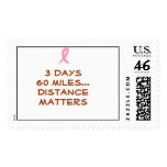 3 days60 miles...Distance Matters Postage Stamps