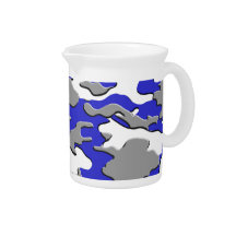 3 dimensional blue camo beverage pitchers