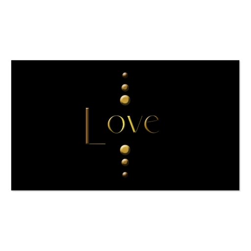 3 Dot Gold Block Love & Black Background Business Cards