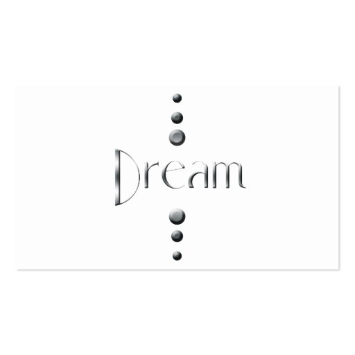 3 Dot Silver Block Dream Business Cards (front side)