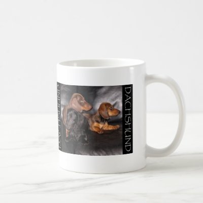 3 Doxie Coffee Mug by coffeebeankennel