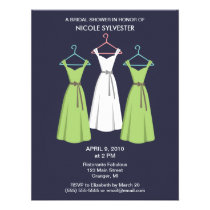 3 Dresses Bridal Shower Invitations - Navy invitations