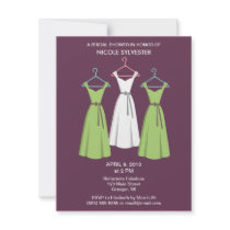 3 Dresses Bridal Shower Invitations -Wine