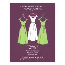 3 Dresses Bridal Shower Invitations -Wine invitations