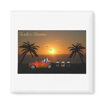 3 Dutch watching the sunset magnet