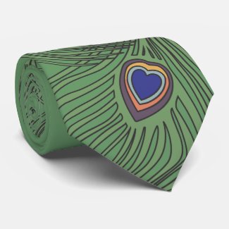 3 Feathers Peacock Tie For Weddings tie