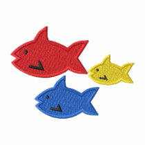 3 Fish embroidered shirts