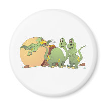 3 Friendly Dinosaurs Fridge Magnet