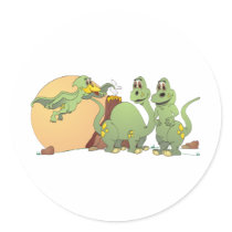 3 Friendly Dinosaurs Stickers