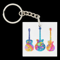 3 GUITARS ACRYLIC KEYCHAINS key chains