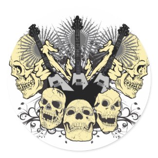 3 Guitars Skulls sticker