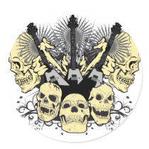 3 Guitars Skulls stickers