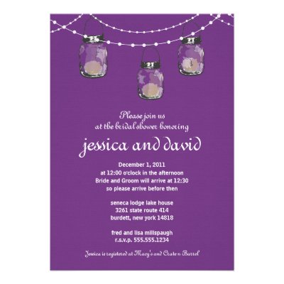 3 Hanging Mason Jars - Bridal Shower Announcement