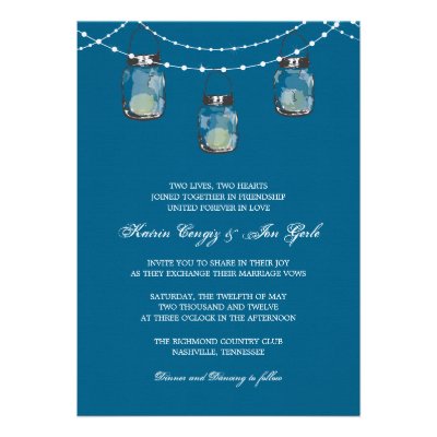 3 Hanging Mason Jars - Bridal Shower Invitation