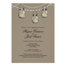 3 Hanging Mason Jars - Engagement Party Custom Announcement