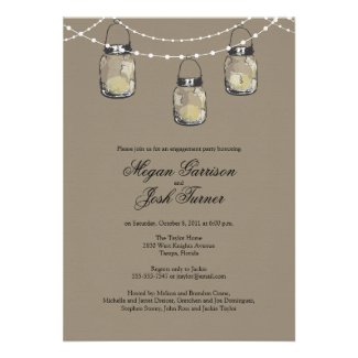 3 Hanging Mason Jars - Engagement Party Custom Announcement