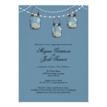 3 Hanging Mason Jars - Engagement Party Personalized Invites