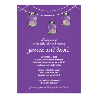 3 Hanging Mason Jars - Engagement Party Custom Invites