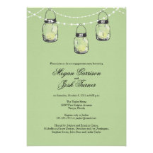 3 Hanging Mason Jars - Engagement Party Personalized Invite
