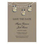 3 Hanging Mason Jars - SAVE THE DATE Custom Announcement