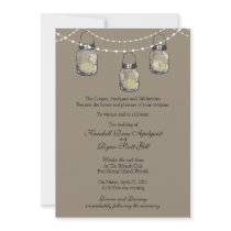 3 Hanging Mason Jars - Wedding Custom Announcements