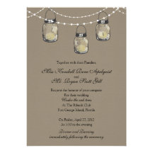 3 Hanging Mason Jars - Wedding Custom Announcements