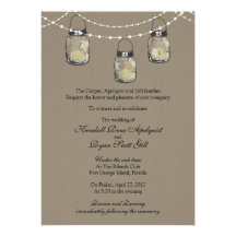 3 Hanging Mason Jars - Wedding Custom Announcements